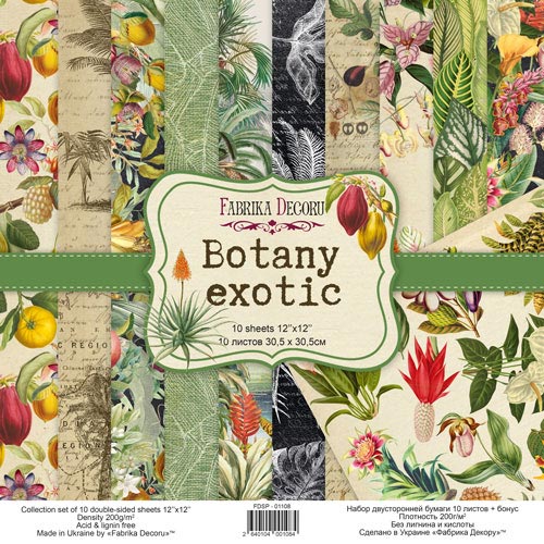 коллекция бумаги для скрапбукинга botany exotic, 30,5 x 30,5 см, 10 листов