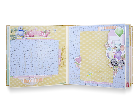 Zestaw kreatywny do tworzenia fotoalbumu dla dzieci w technice scrapbooking "My little mousy girl", 20cm x 20cm, #10 - foto 4  - Fabrika Decoru