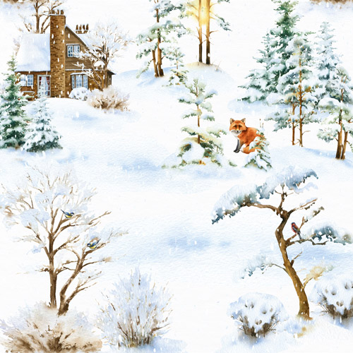 Zestaw papieru do scrapbookingu Country winter 20x20cm - foto 2  - Fabrika Decoru