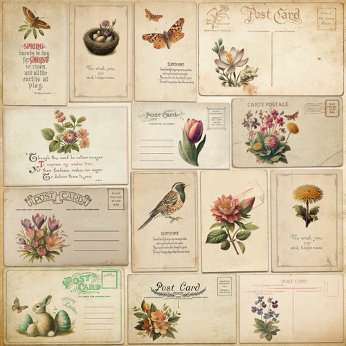 Double-sided scrapbooking paper set Spring botanical story 12” x 12" (30.5cm x 30.5cm), 10 sheets - foto 6