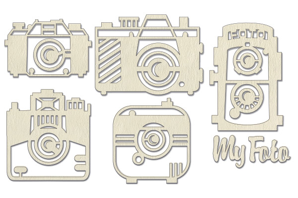 Chipboard embellishments set, "Cameras" #032