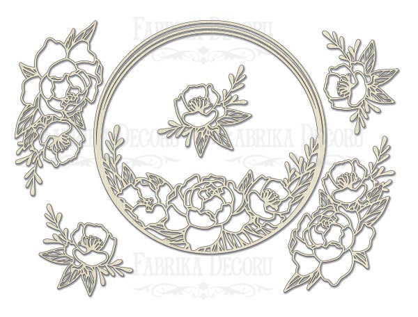 Megachipboard "Round frame with peonies" #005 - foto 0