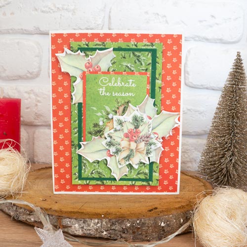 DIY Kit for making up 3 pc "Awaiting Christmas" greeting cards, 12cm x 15cm,  #1 - foto 2