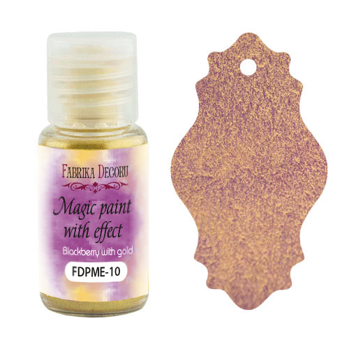 Trockenfarbe Zauberfarbe mit Effektfarbe "Brombeere mit Gold 15ml - Fabrika Decoru