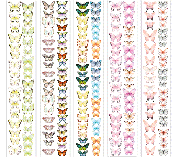 Streifenset mit Bildern zur Dekoration "Schmetterlinge" - Fabrika Decoru