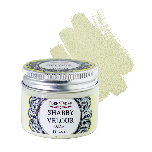 Shabby Veloursfarbe Oliv - Fabrika Decoru