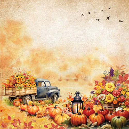 Double-sided scrapbooking paper set Bright Autumn 12”x12", 10 sheets - foto 4