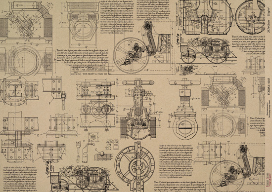декупажная карта на крафт бумаге 42x29,7 см, "scienze antiche", #0037 фабрика декору