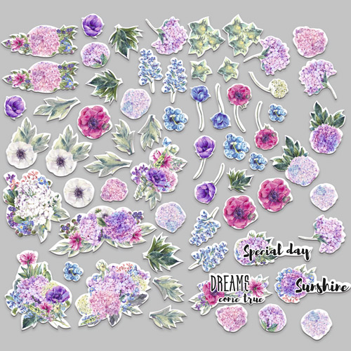 Set of die cuts Night garden, 63 pcs - foto 1