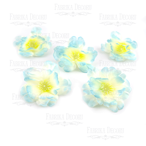 Sakura flowerv white with light blue, 1 pcs