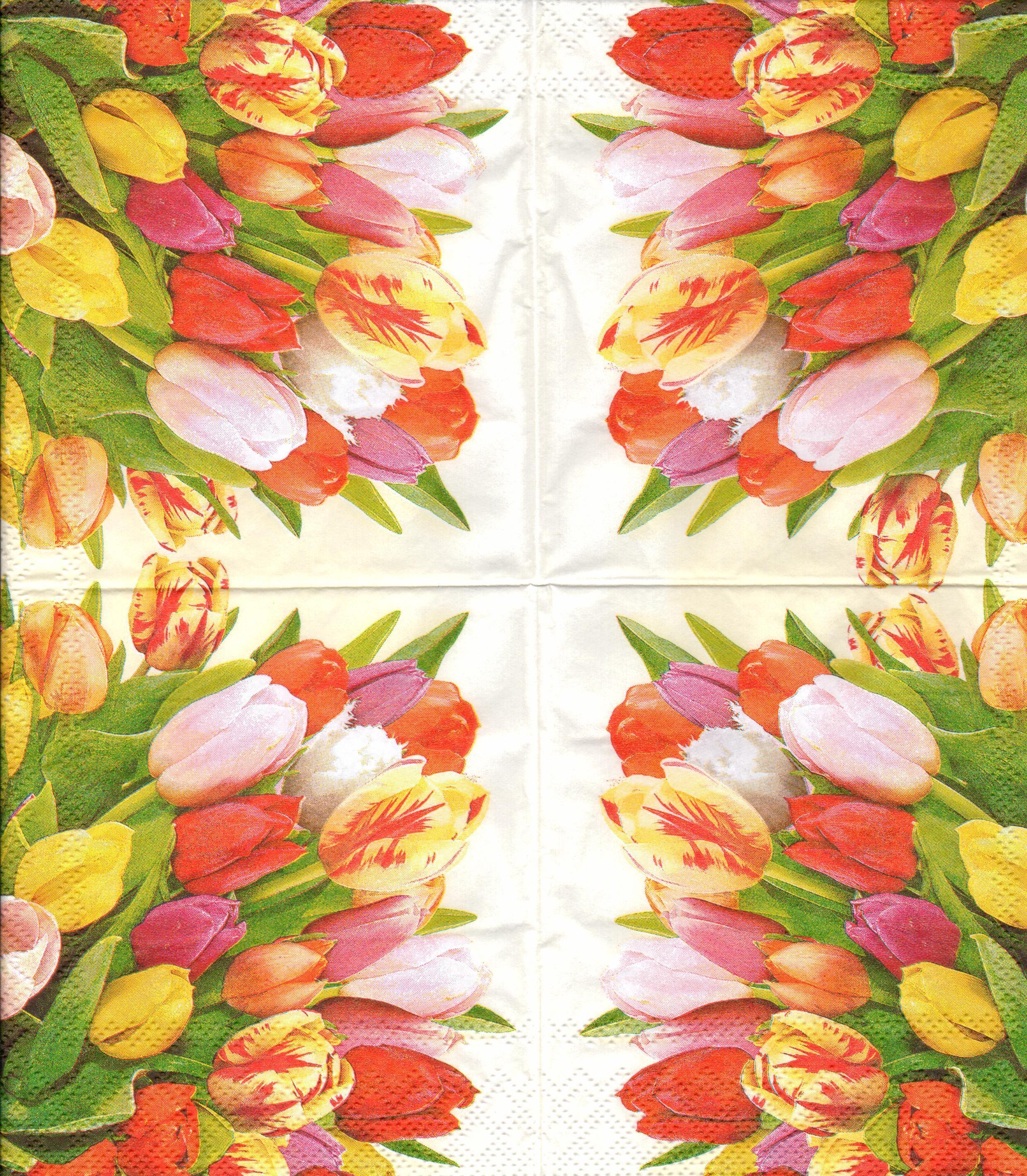Decoupage napkin "Bouquet of Tulips" - foto 0