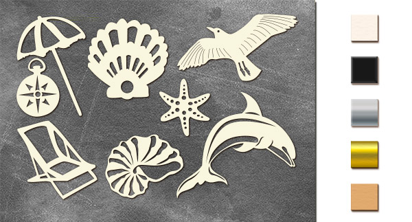 Chipboard embellishments set, Memories of the sea #678