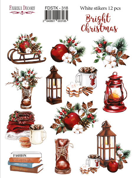 Set of stickers 12pcs Bright Christmas #318