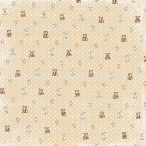 Sheet of double-sided paper for scrapbooking Baby shabby #1-02 12"x12"