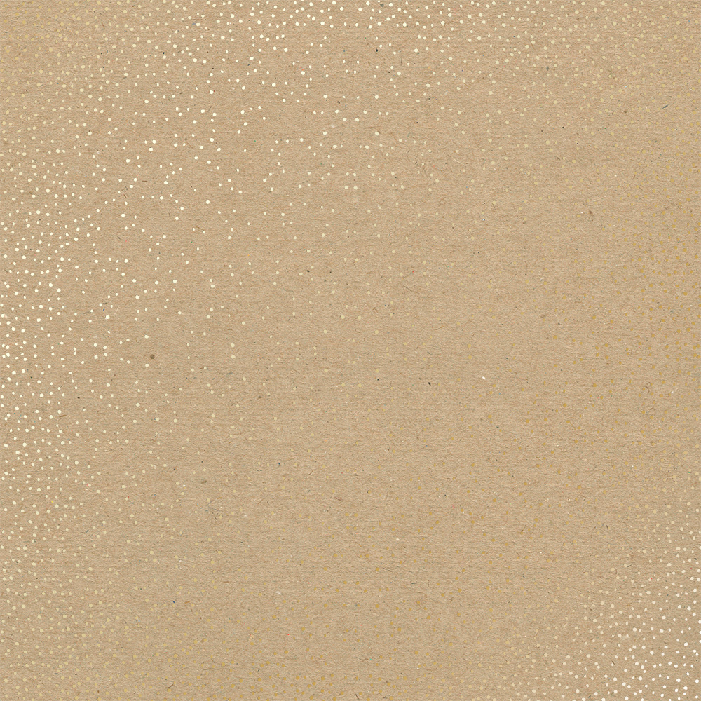 Blatt einseitig bedrucktes Papier mit Goldfolienprägung, Muster Golden Mini Drops Kraft, 12"x12" - Fabrika Decoru
