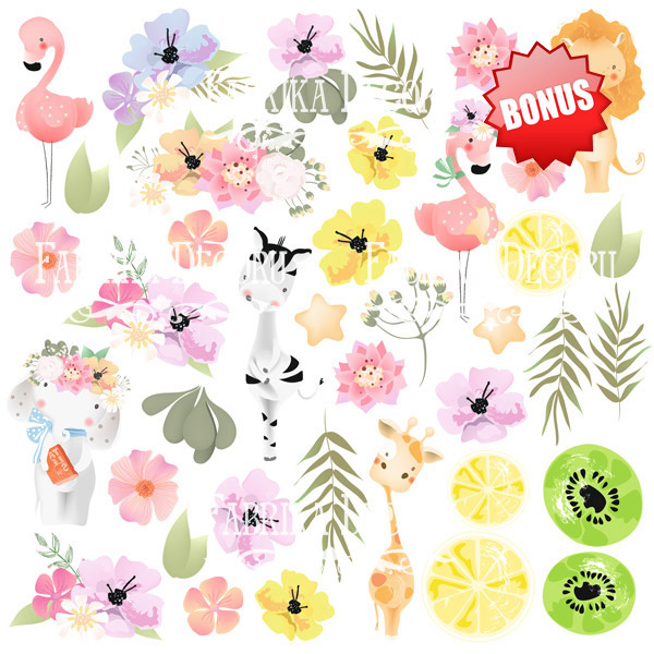 Double-sided scrapbooking paper set Summer holiday 8"x8" 10 sheets - foto 11