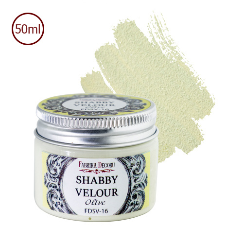 Shabby Veloursfarbe Oliv - Fabrika Decoru