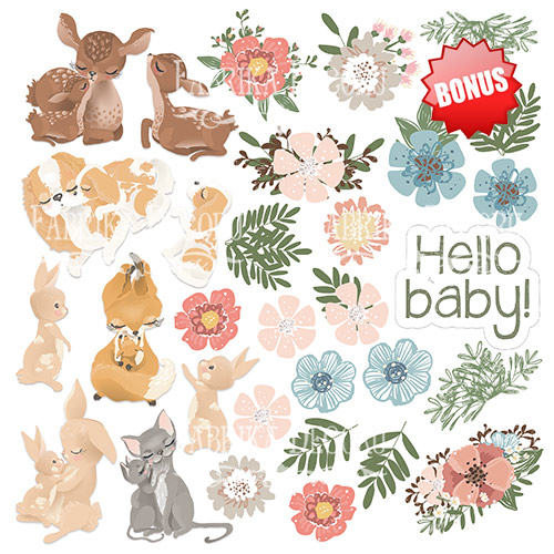 Doppelseitiges Scrapbooking-Papierset Baby & Mama, 20 cm x 20 cm, 10 Blätter - foto 10  - Fabrika Decoru