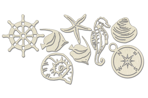 Chipboard embellishments set, "Sea Romance" #140