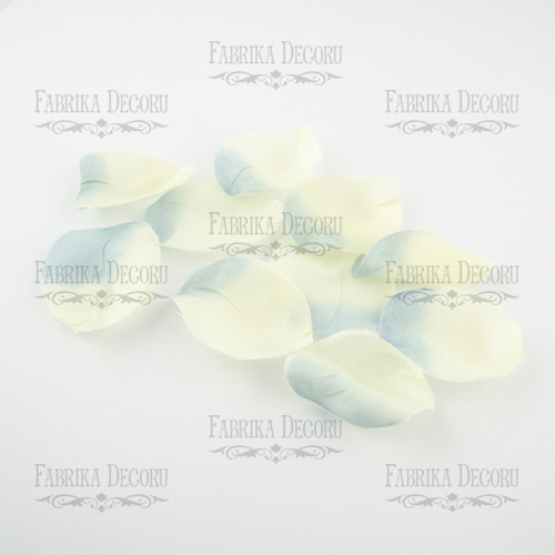 Blütenblätter aus Chiffon sanft blau mit weiß, 10St - Fabrika Decoru