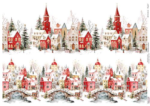 Decoupage Card Houses (Curb)-1, #0947, 29.7x42cm