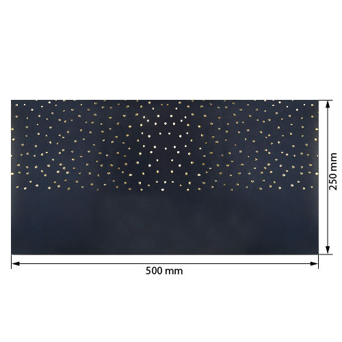 Piece of PU leather for bookbinding with gold pattern Golden Drops Dark blue, 50cm x 25cm - foto 0