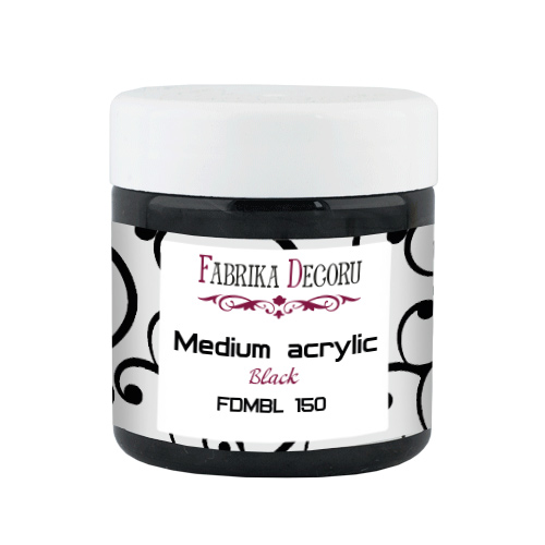 Mittleres Acryl, Farbe Schwarz, 150ml - Fabrika Decoru