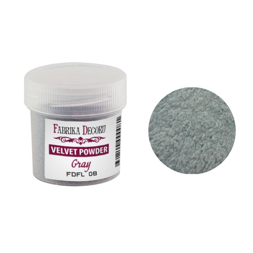 Samtpuder, Farbe grau, 20 ml - Fabrika Decoru