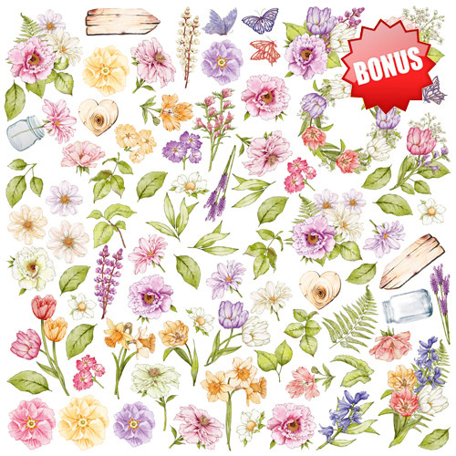 Double-sided scrapbooking paper set Spring inspiration 12"x12" 10 sheets - foto 12