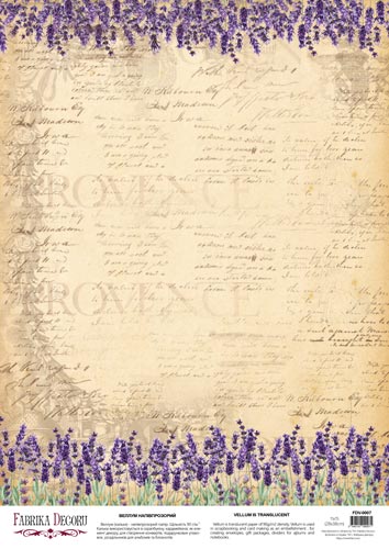 deco vellum colored sheet lavender border, a3 (11,7" х 16,5")