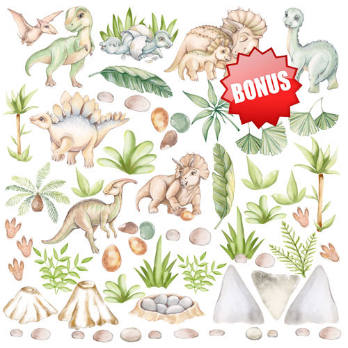 Double-sided scrapbooking paper set Dinosauria 12"x12", 10 sheets - foto 11