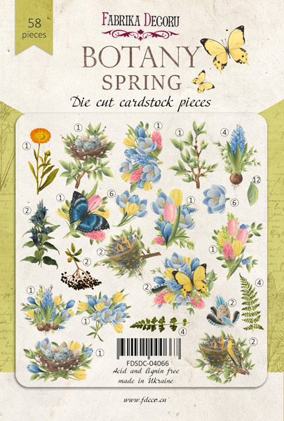 Set of die cuts Spring Botany, 58 pcs - foto 0