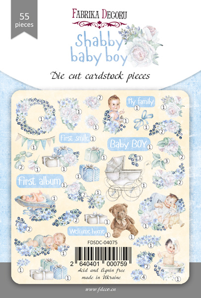 Set of die cuts Shabby baby boy redesign, 55 pcs - foto 0