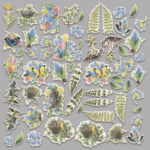 Set of die cuts Spring Botany, 58 pcs - foto 1