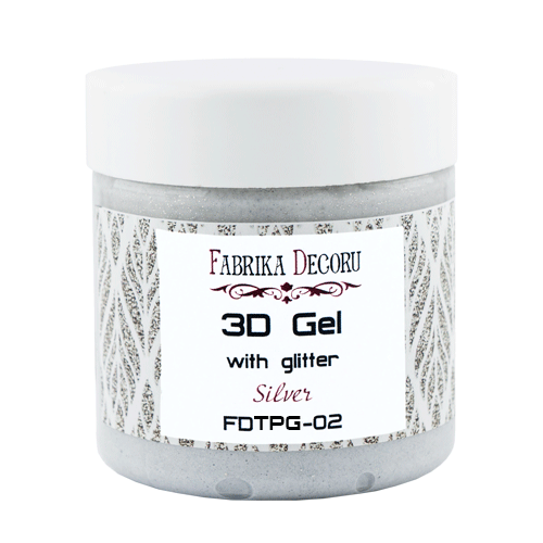 3-D Gel mit Glitzer "Silber", 150ml - Fabrika Decoru