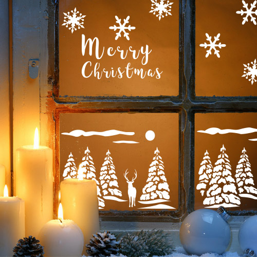 Stencil for decoration XL size (30*30cm),  Merry Christmas and Happy New Year  #183 - foto 0