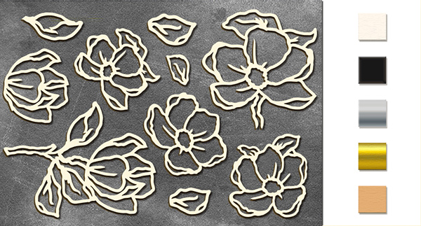 Chipboard embellishments set, "Magnolia sky 1" #006