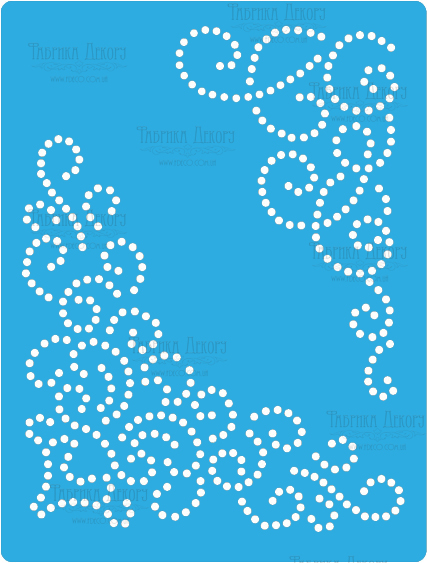 трафарет многоразовый 15x20см завитки из страз #141 фабрика декору
