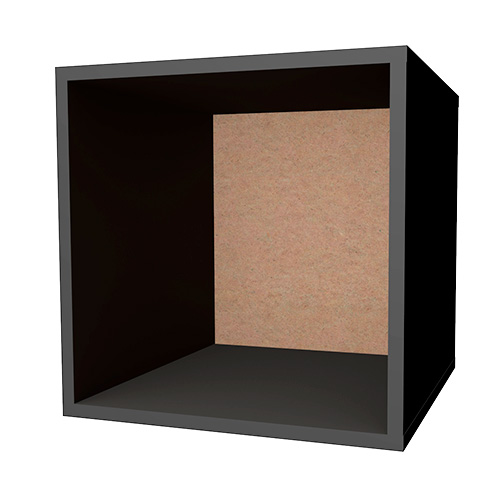 Furniture section - cabinet, Black body, Back Panel MDF, 400mm x 400mm x 400mm