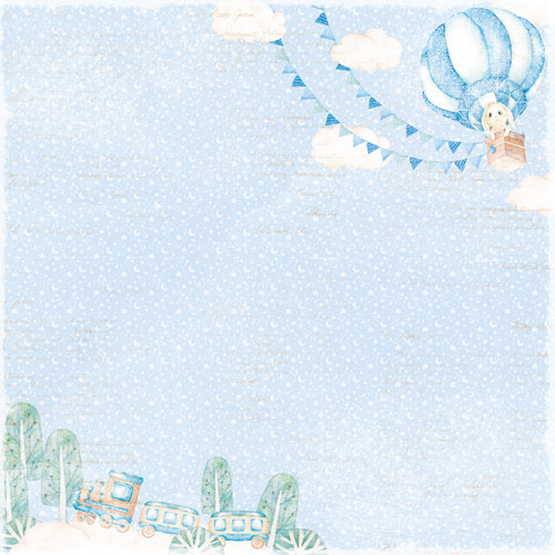 Double-sided scrapbooking paper set Dreamy baby boy 12"x12", 10 sheets - foto 7