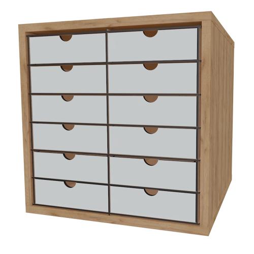 DIY Organizer meblowy na artykuły papiernicze, artystyczne, przybory do szycia itp. 365 mm x 365 mm x 385 mm, zestaw #06 - foto 4  - Fabrika Decoru