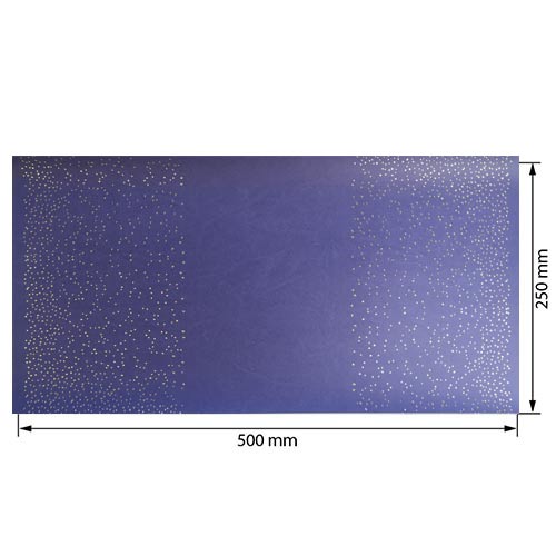 Piece of PU leather with gold stamping, pattern Golden Mini Drops Lavender, 50cm x 25cm - foto 0