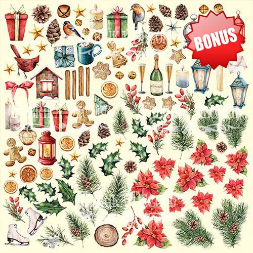 Zestaw papieru do scrapbookingu Our warm Christmas, 20cm x 20cm - foto 11  - Fabrika Decoru