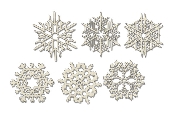 Chipboard embellishments set,  "Snowflakes 3" #068