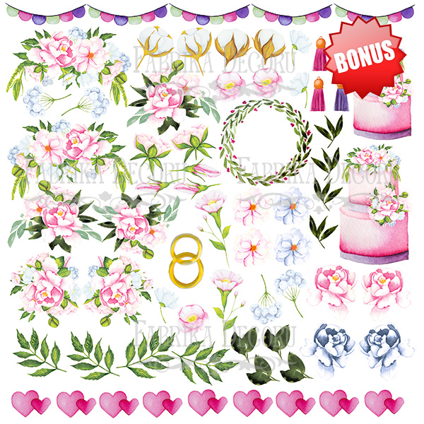 Doppelseitiges Scrapbooking-Papier-Set Hochzeit unseres Traums, 30.5 cm x 30.5cm, 10 Blätter - foto 0  - Fabrika Decoru