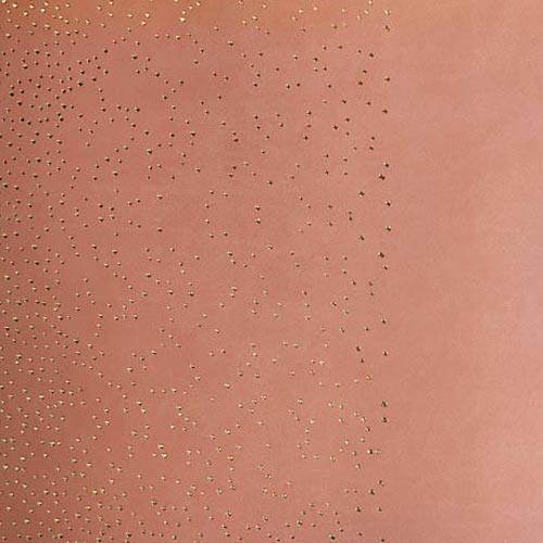 Відріз шкірзаму з тисненням золотою фольгою, дизайн Golden Mini Drops Peach, 50см х 25см - фото 1