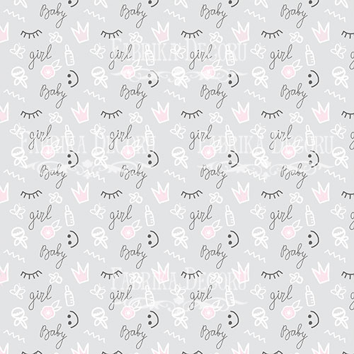 Sheet of double-sided paper for scrapbooking Scandi Baby Girl #21-03 12"x12"