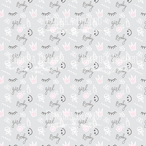 Blatt doppelseitiges Papier für Scrapbooking Scandi Baby Girl #21-03 12"x12" - Fabrika Decoru