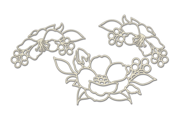 Chipboard embellishments set, "Flower mood" #367