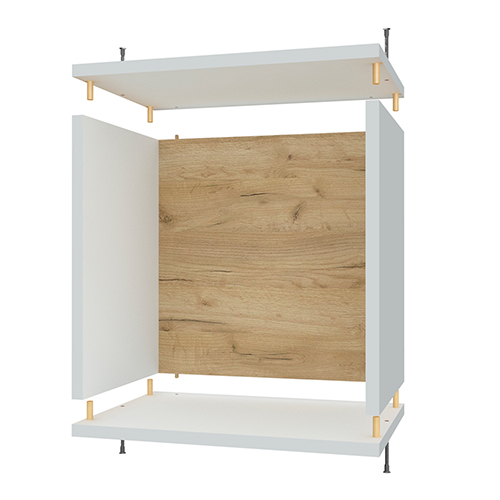 Shelf 400mm x 400mm x 250mm, White body, Back Panel MDF - foto 7